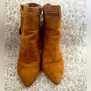 Tan suede ankle boots